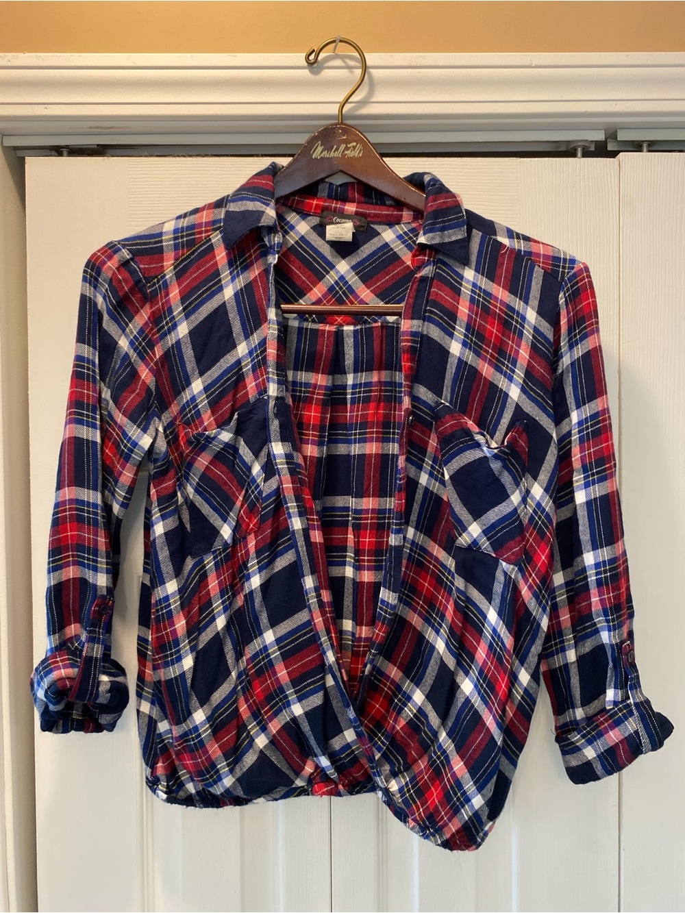 Cocomo Navy Red White Plaid flannel